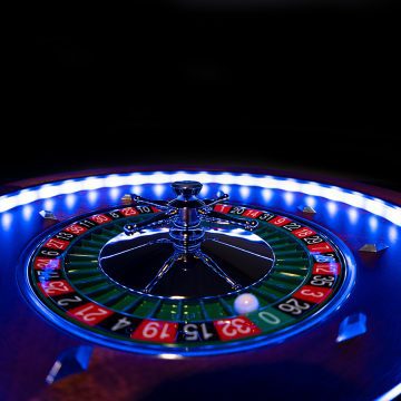 Close-Up of a Blue Roulette Table